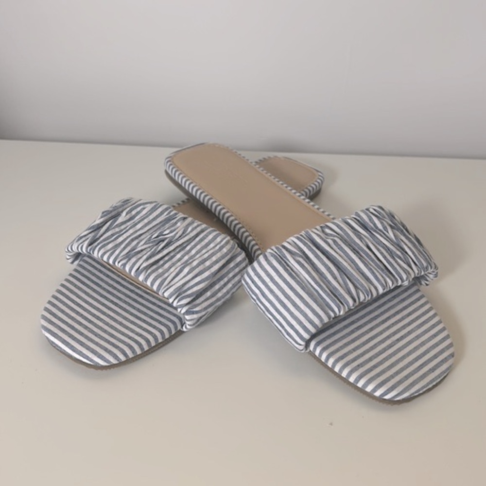 LOFT outlet striped cinched slide sandal 8
